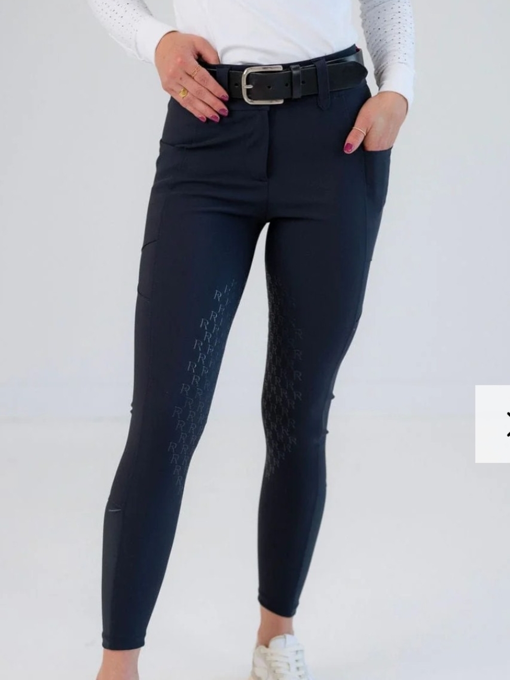 Ovation Women's Elegance Dynamic Knee Patch Breeches - Navy